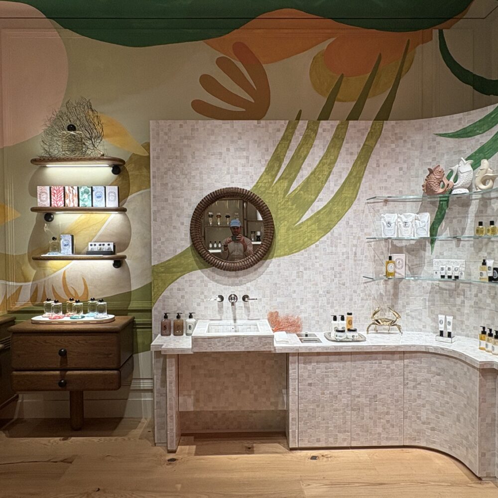 Fragrance shelves in Diptyque Miami Brickell illuminated with Zeplinn architectural lighting